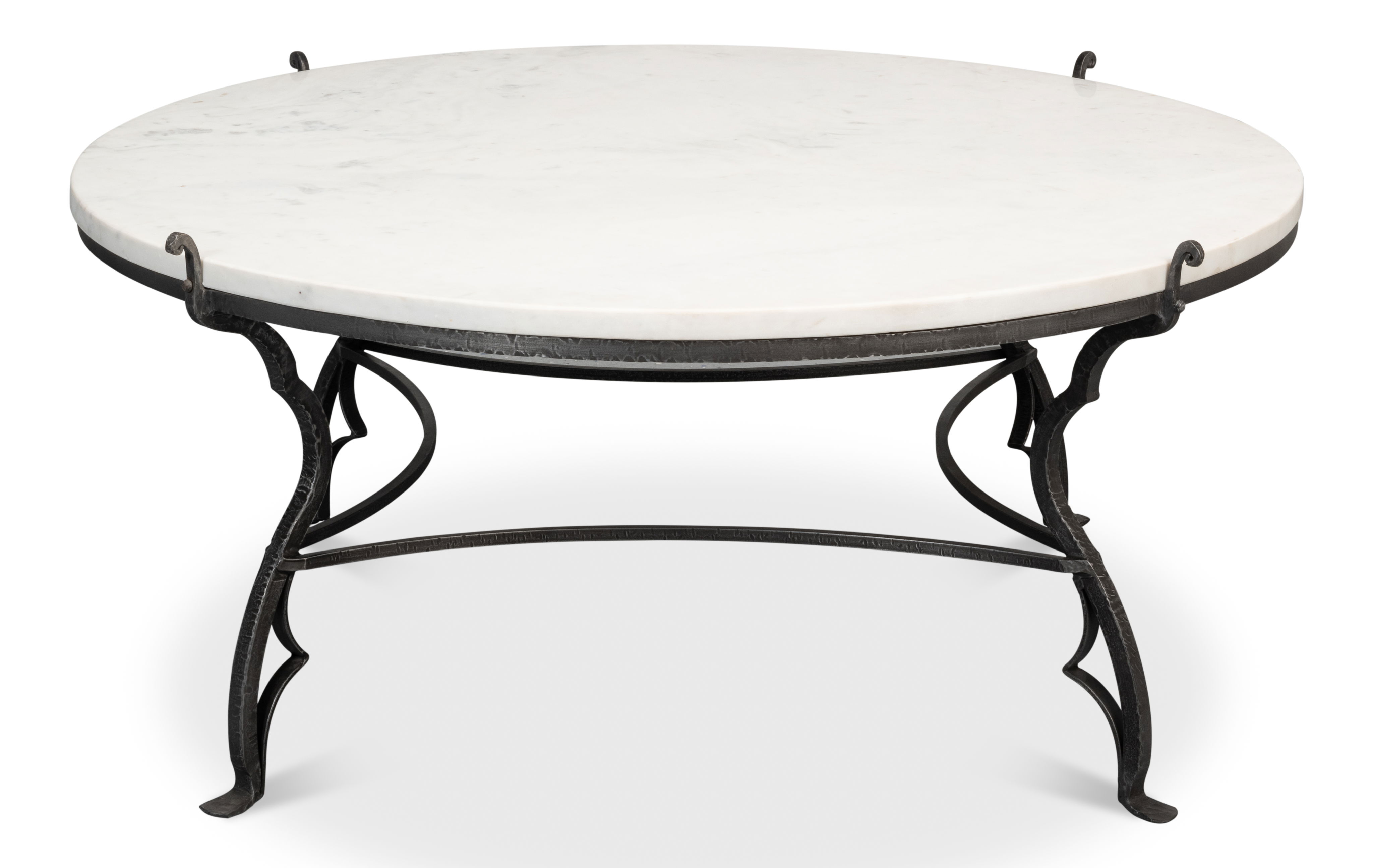 Marylin Coffee Table With Marble Top, by Sarreid, 48" length x 48" width x 20" height View 2