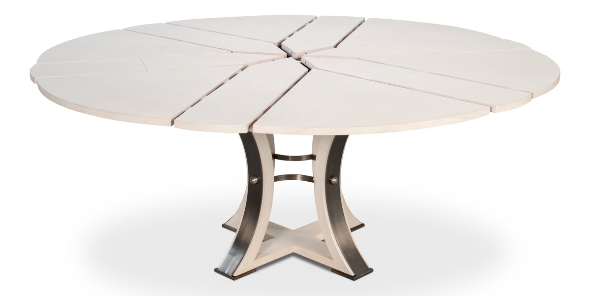 Tower Jupe Dining Table Med Working Wht, by Sarreid, 4'7" length x 4'7" width x 2'6" height View 10