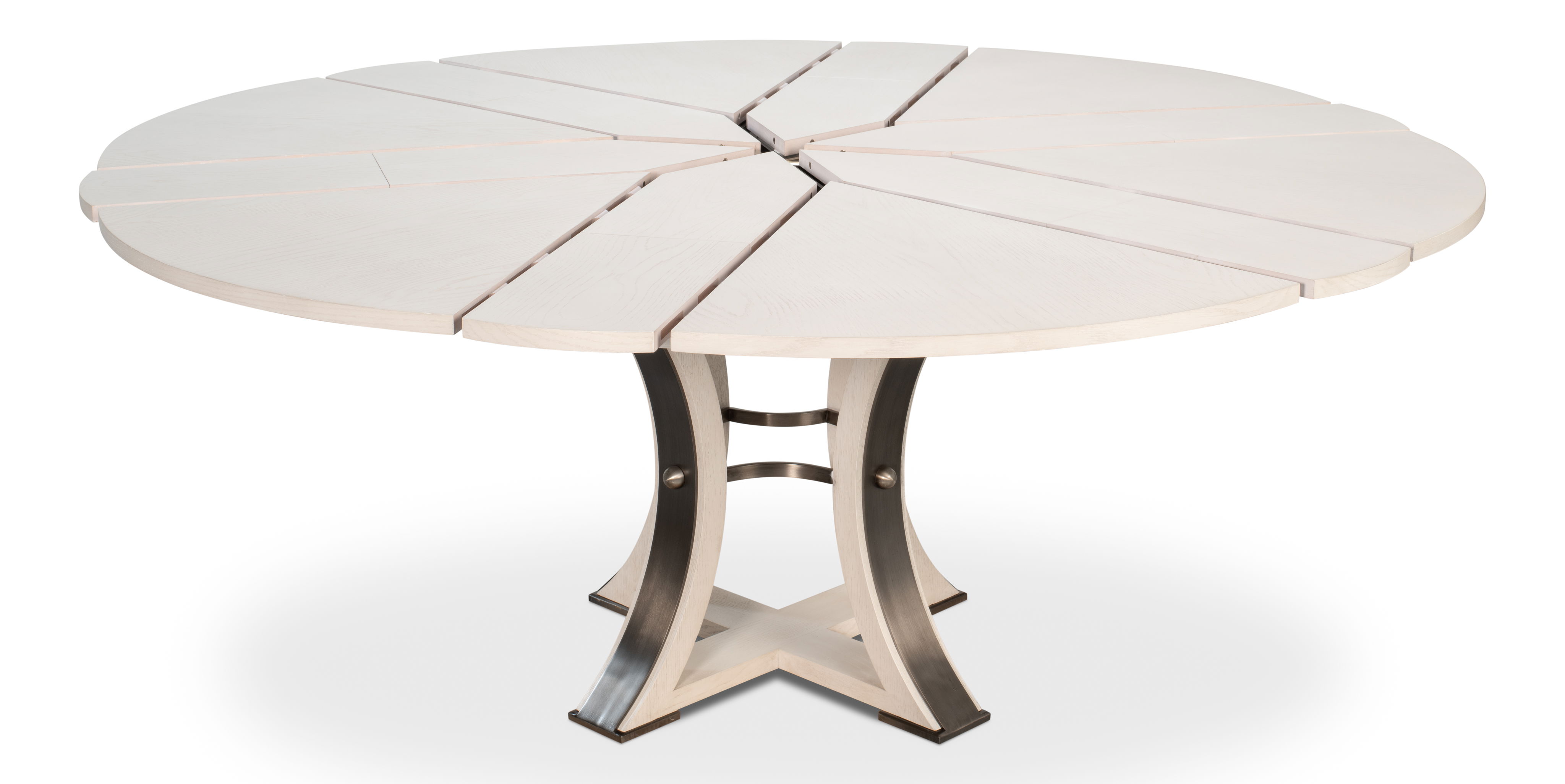 Tower Jupe Dining Table,Med,Working Wht, by Sarreid, 55" length x 55" width x 30" height View 10
