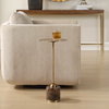 Verlin Brass Drink Table, Side & End Table by Uttermost, 10" width x 21.75" height x 10" depth thumbnail 2