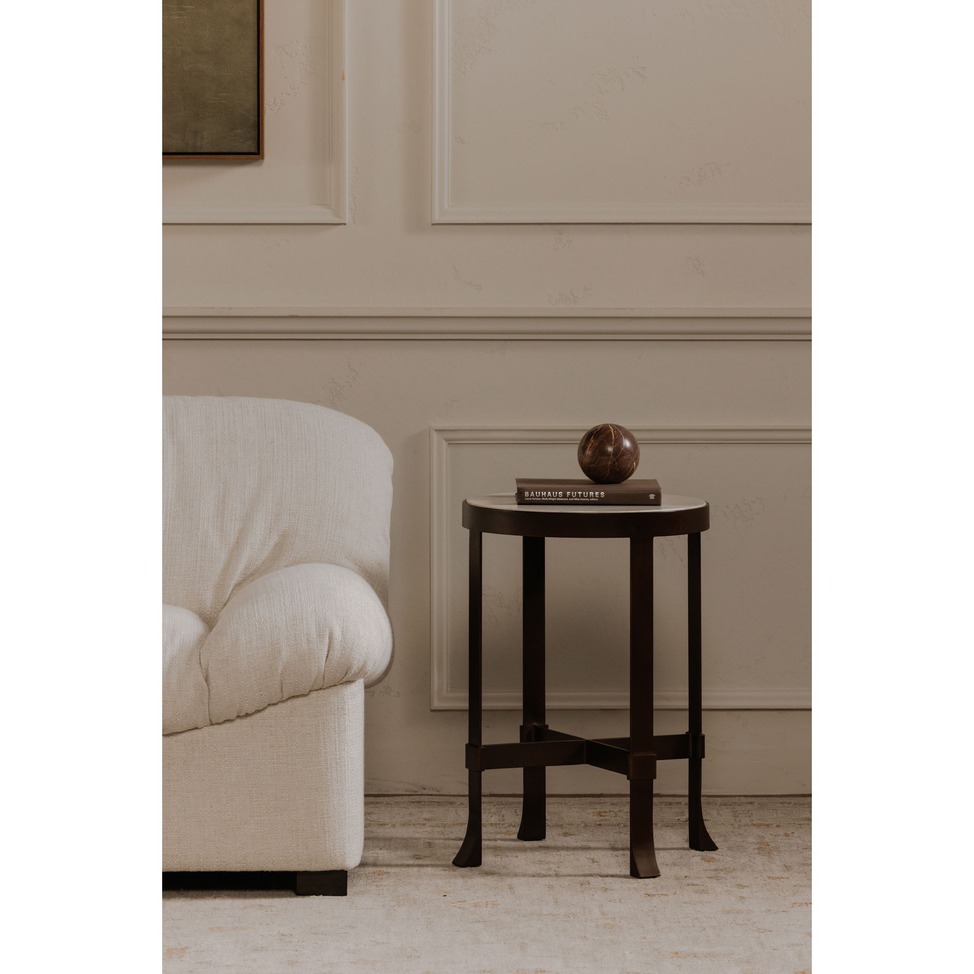 Holli Side Table White Marble, Side & End Table by Moe's Home, 16" width x 23" height x 16" depth View 6