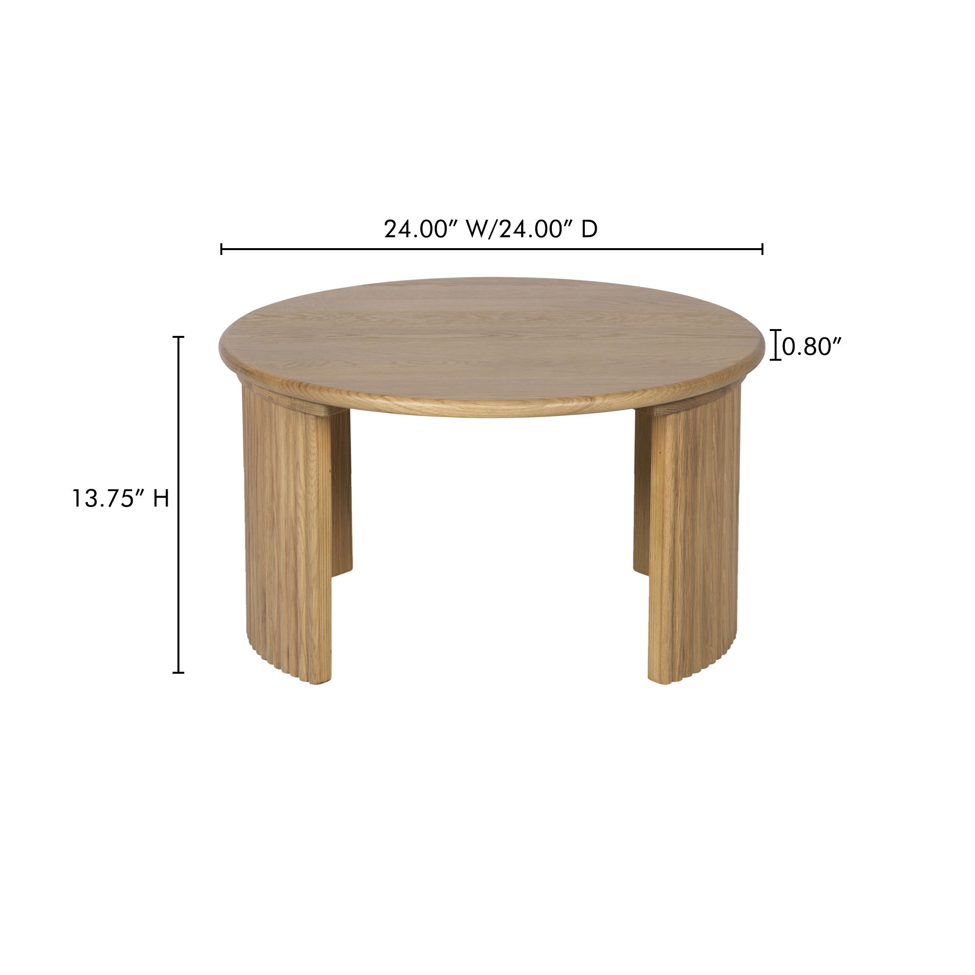 Penny Small Coffee Table Natural, by Moe's Home, 24" width x 13.75" height x 24" depth View 13