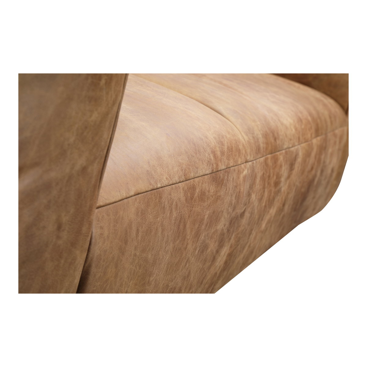 Bolton Sofa Open Road Brown Leather, Sofas & Sectional by Moe's Home, 101" width x 27.5" height x 44.5" depth View 7