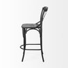 Etienne Low Back 26.25in Seat Counter Stool | Black Wood with Metal, Counter & Bar Stool by Mercana, 20.3" length x 22" width x 41.5" height thumbnail 4