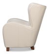 Lombard Wing Chair,Crystal White Leather thumbnail 8