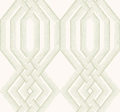 Etched Lattice Green Wallpaper