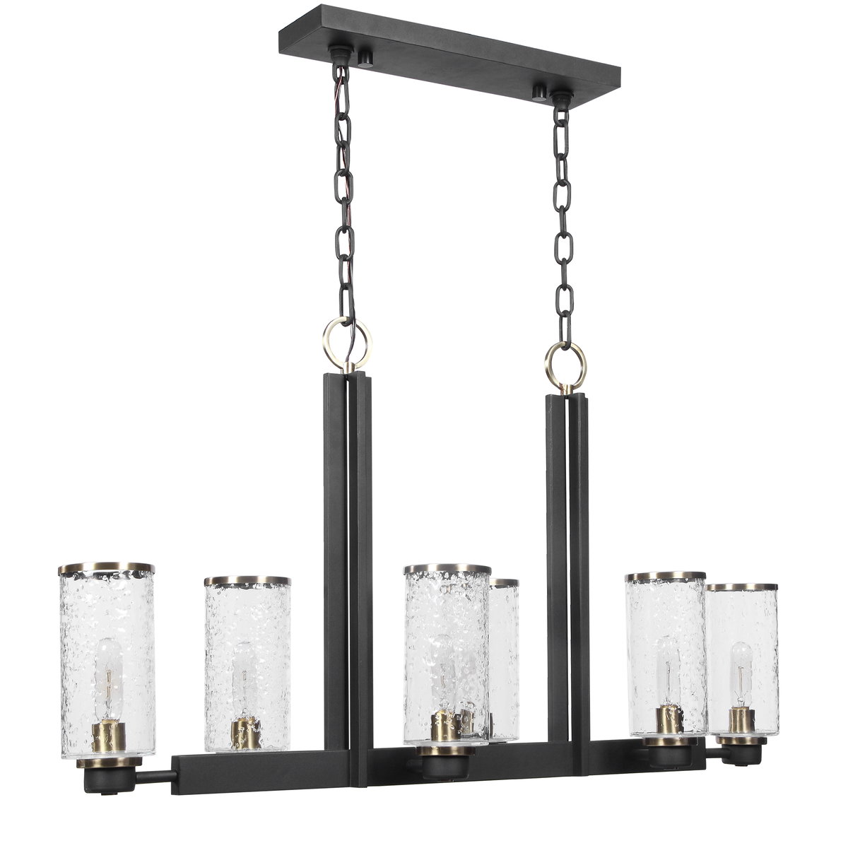 Jarsdel 6 Light Industrial Island Light, Pendant by Uttermost, 44.5" width x 25" height x 11.5" depth View 5