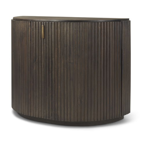 Terra Fluted Dark Brown 2-Door Accent Cabinet