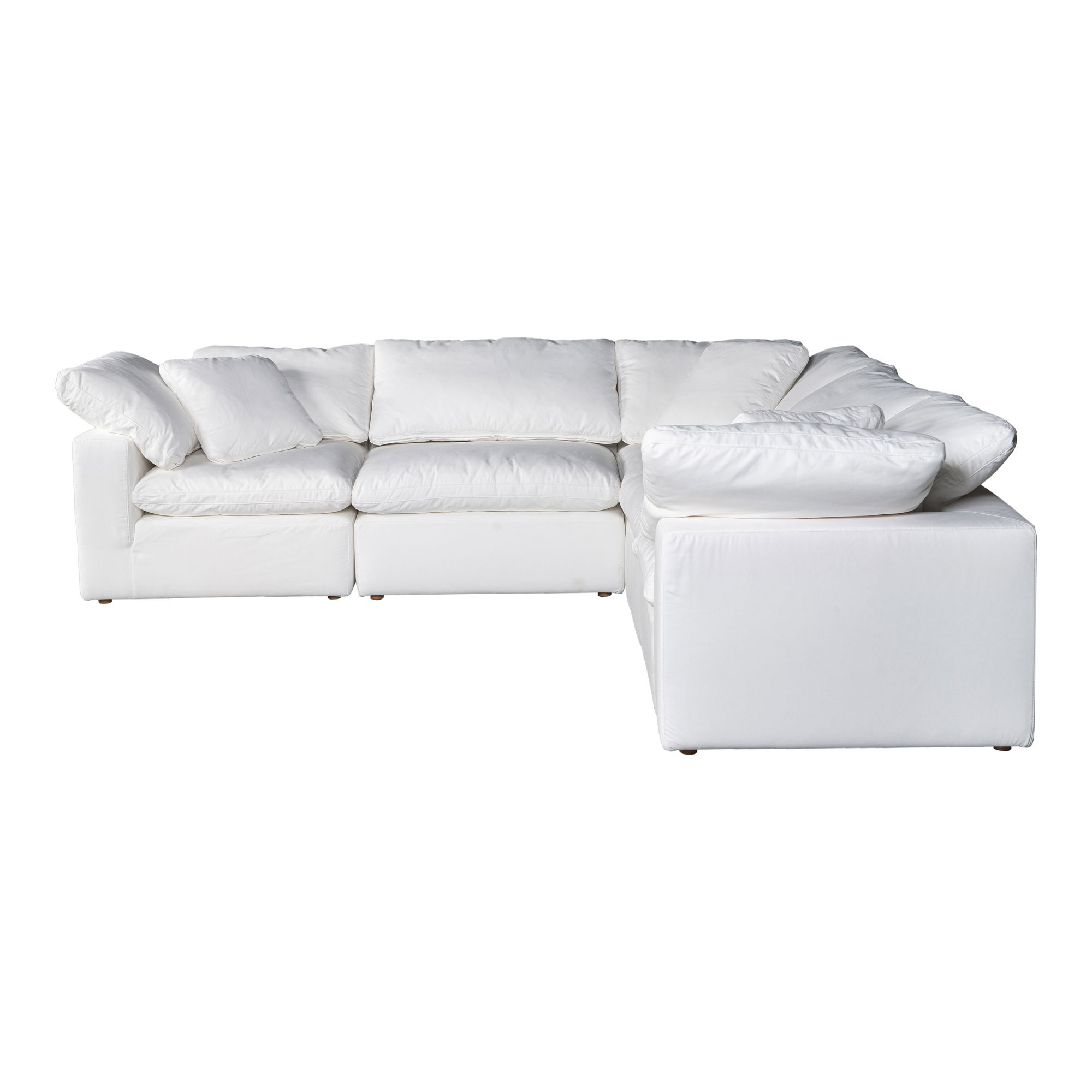 Terra Condo Classic L-shaped Modular Sectional Cream White, Sectional Sofa by Moe's Home, 114" width x 32" height x 114" depth View 3
