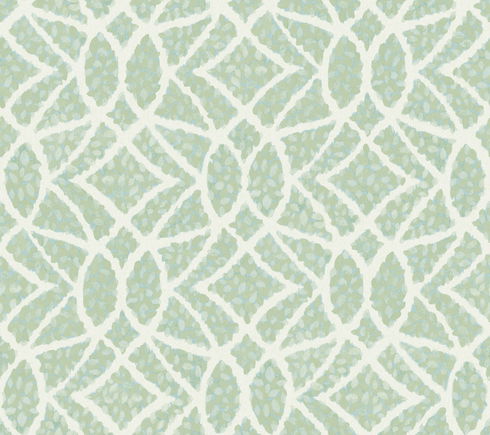 Boxwood Garden Teal Wallpaper