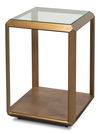Gilbert Shagreen Side Table, Tawny Brown, Side & End Table by Sarreid, 18" length x 18" width x 24" height thumbnail 1