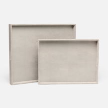 Online Designer Bedroom EMERY, XL Rectangle, Trays, S/2, French Gray, Vintage Faux Shagreen.
