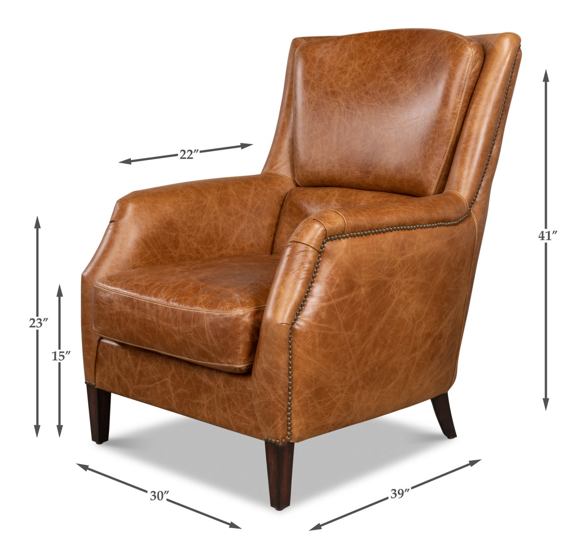 Baker Arm Chair, by Sarreid, 3'3" length x 2'6" width x 3'5" height View 17