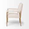 Palisades Curved Back Dining Side Chair | Cream Fabric with Brown Wood, Dining Chair by Mercana, 24.02" length x 25.59" width x 36.22" height thumbnail 5