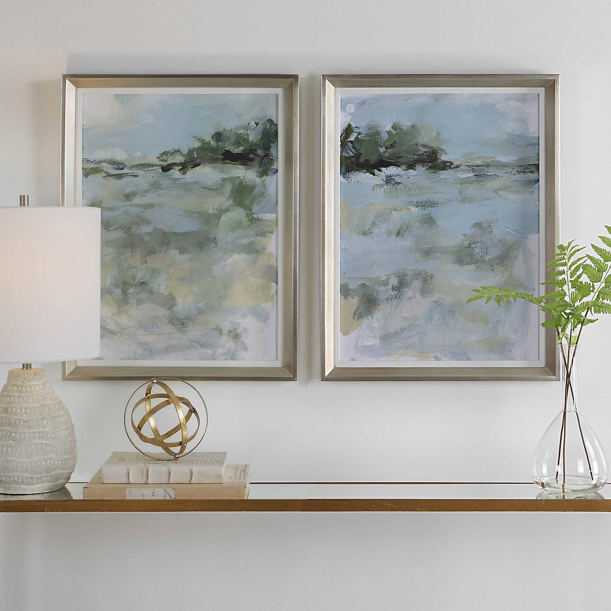 Far Away View Framed Prints Set/2, Art by Uttermost, 21" width x 27" height x 2" depth View 4