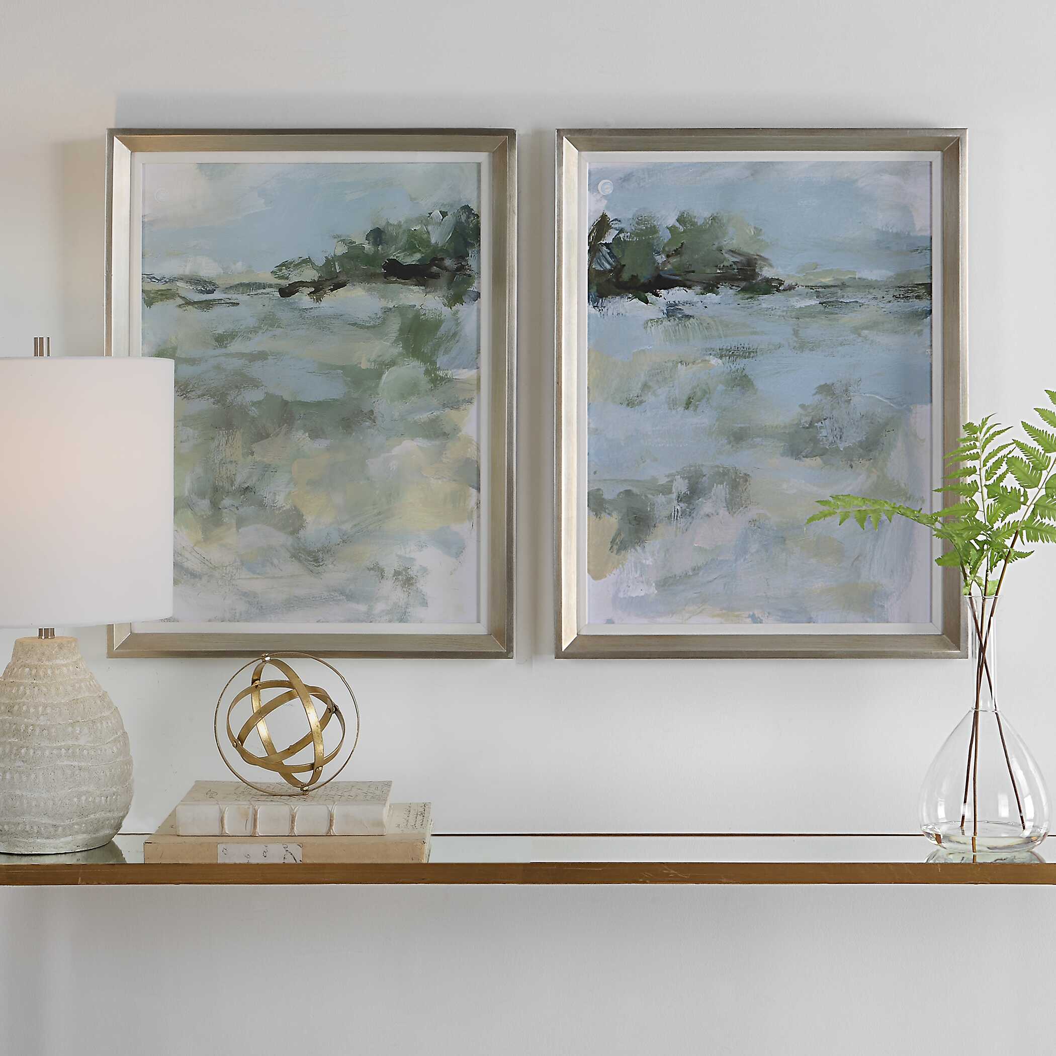 Far Away View Framed Prints Set/2, Painting by Uttermost, 21" width x 27" height x 2" depth View 4