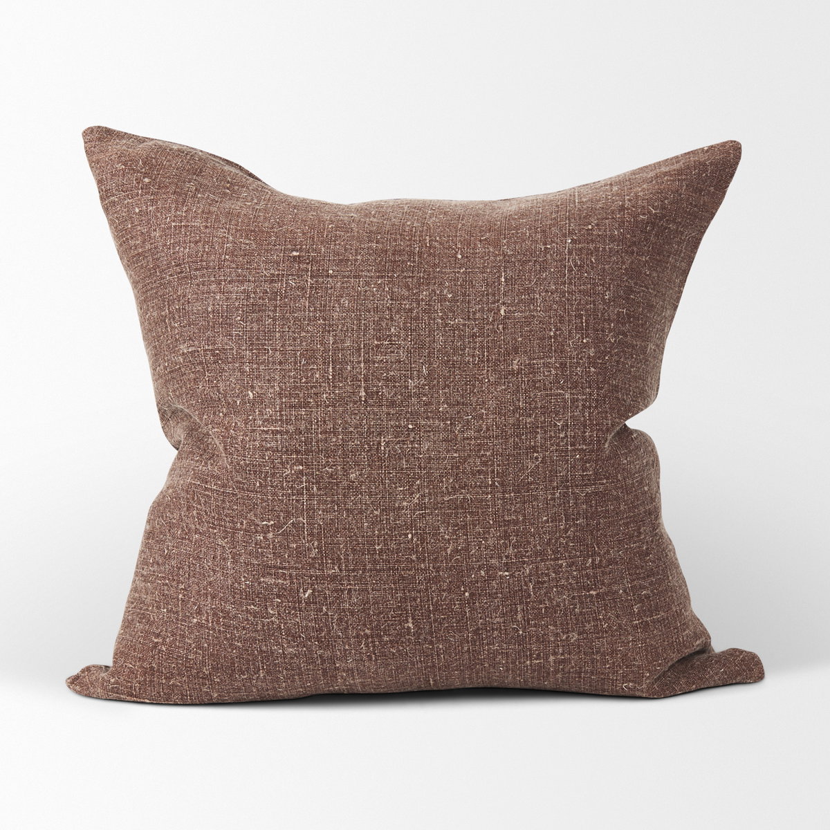 Jack 22x22 Brown Linen Square Decorative Pillow Cover, by Mercana, 22" length x 22" width x 0.2" height View 6