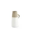 Garand Small 13H Two-Toned White Natural Ceramic Jug, Decorative Jar by Mercana, 6.3" length x 4.53" width x 10.24" height thumbnail 1