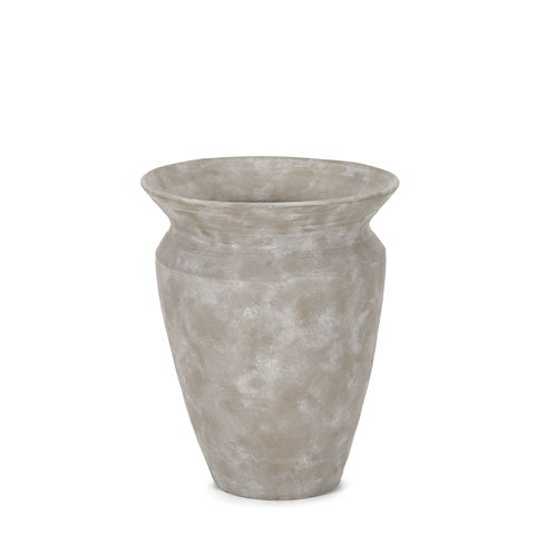Utari Short Gray Brown with White Detailing Ceramic Floor Vase