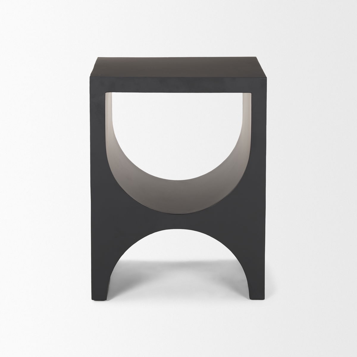 Sobi Matte Black Square Metal Side Table, Side & End Table by Mercana, 17" length x 17" width x 22" height View 3