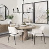 Brently Curved Back Dining Arm Chair | Cream Boucle with Metal, Dining Chair by Mercana, 24.5" length x 29.5" width x 32.5" height thumbnail 2