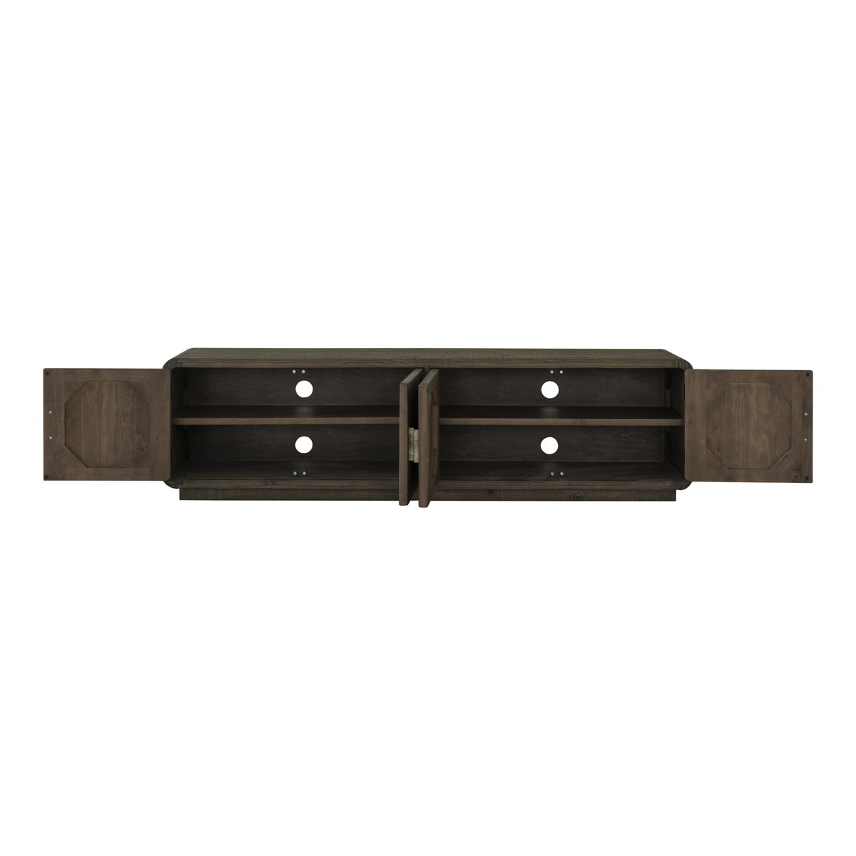 Monterey Media Cabinet Aged Brown, Media Console by Moe's Home, 78.7" width x 21.5" height x 15.75" depth View 5