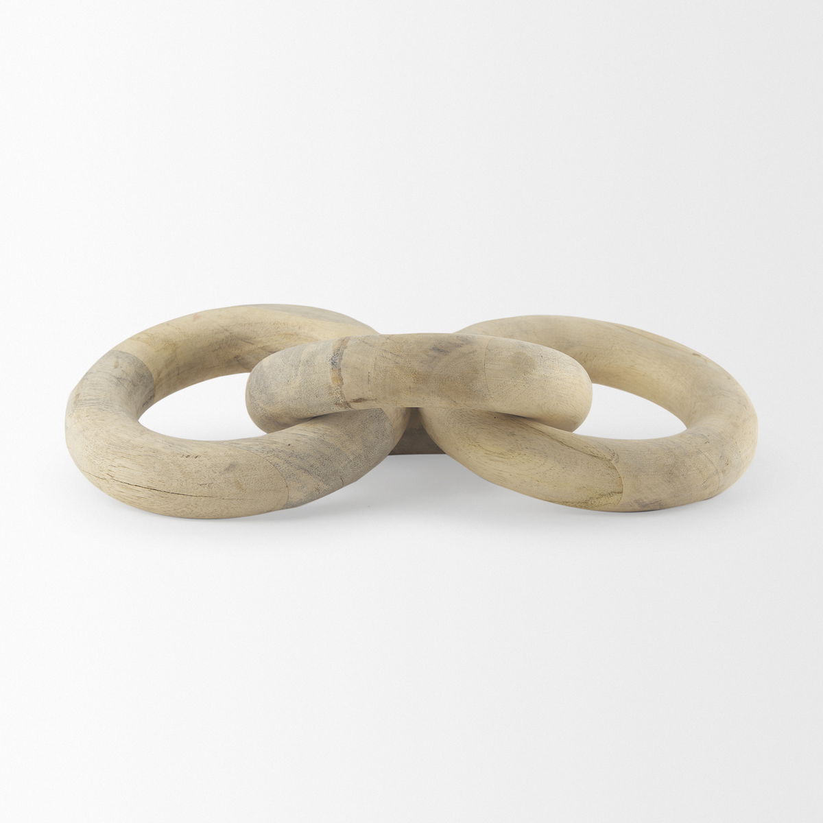 Alize Solid Wood Circular Chain Link Decorative Object, by Mercana, 14" length x 11" width x 8" height View 3