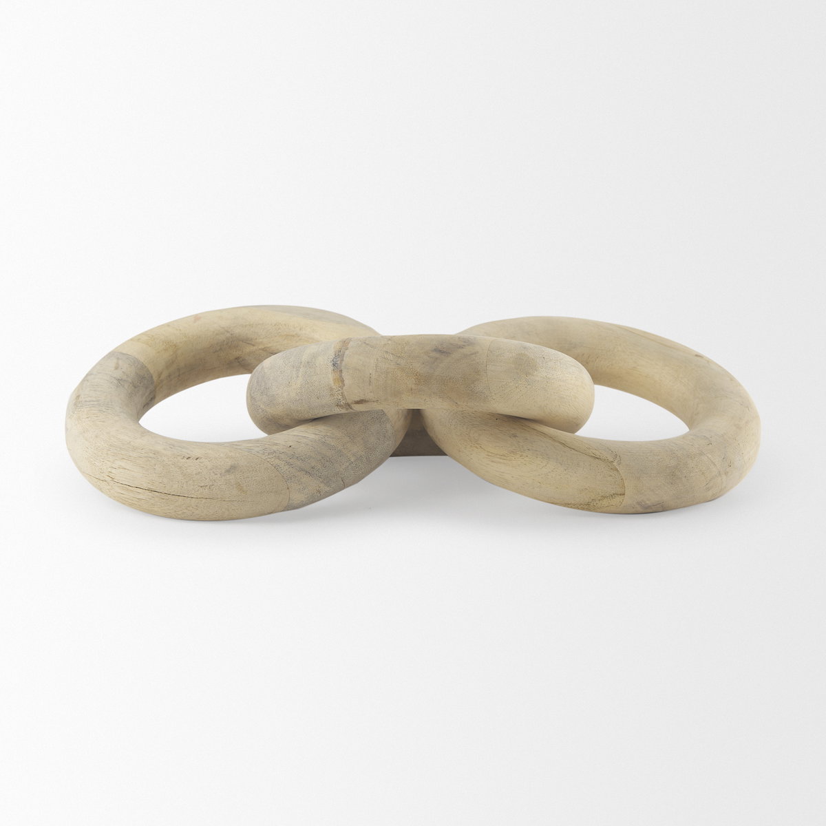 Alize Solid Wood Circular Chain Link Decorative Object, by Mercana, 14" length x 11" width x 8" height View 3