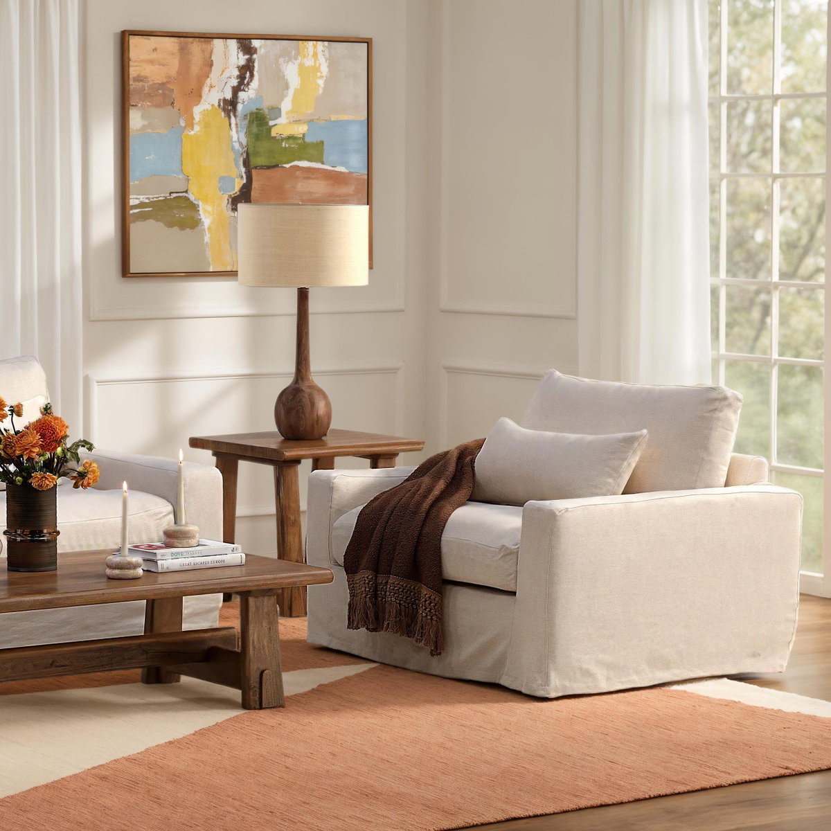 Sylvie Sofa Chair Frame, Sofas & Sectional by Dovetail, 50.5" width x 33.5" height x 39.75" depth View 2