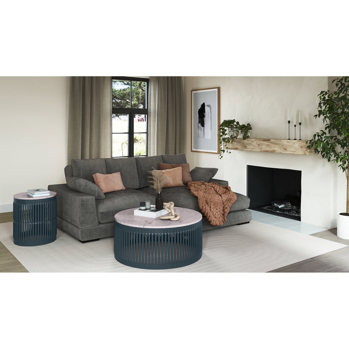 Plunge Sectional Charcoal, Sectional Sofa by Moe's Home, 106" width x 34" height x 46" depth View 10