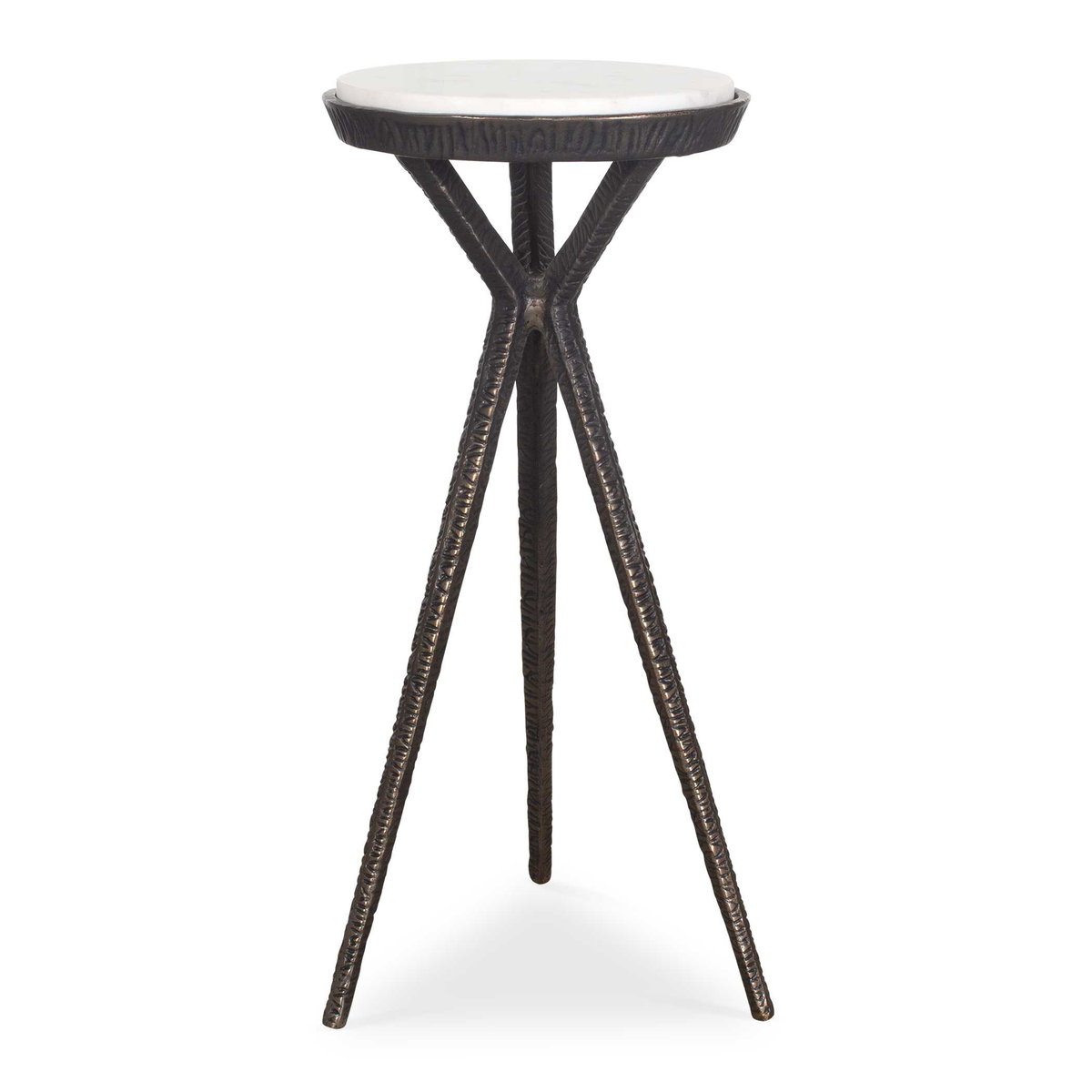 Tilton White Marble Accent Table, Side & End Table by Uttermost, 11" width x 24" height x 11" depth View 1