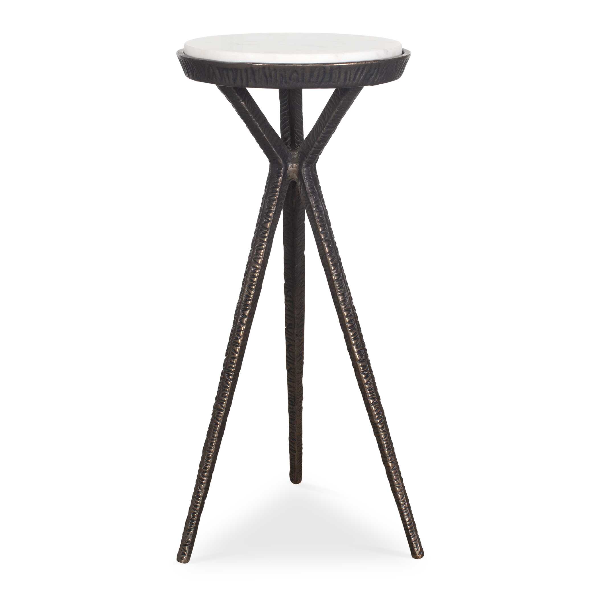 Tilton White Marble Accent Table large image 