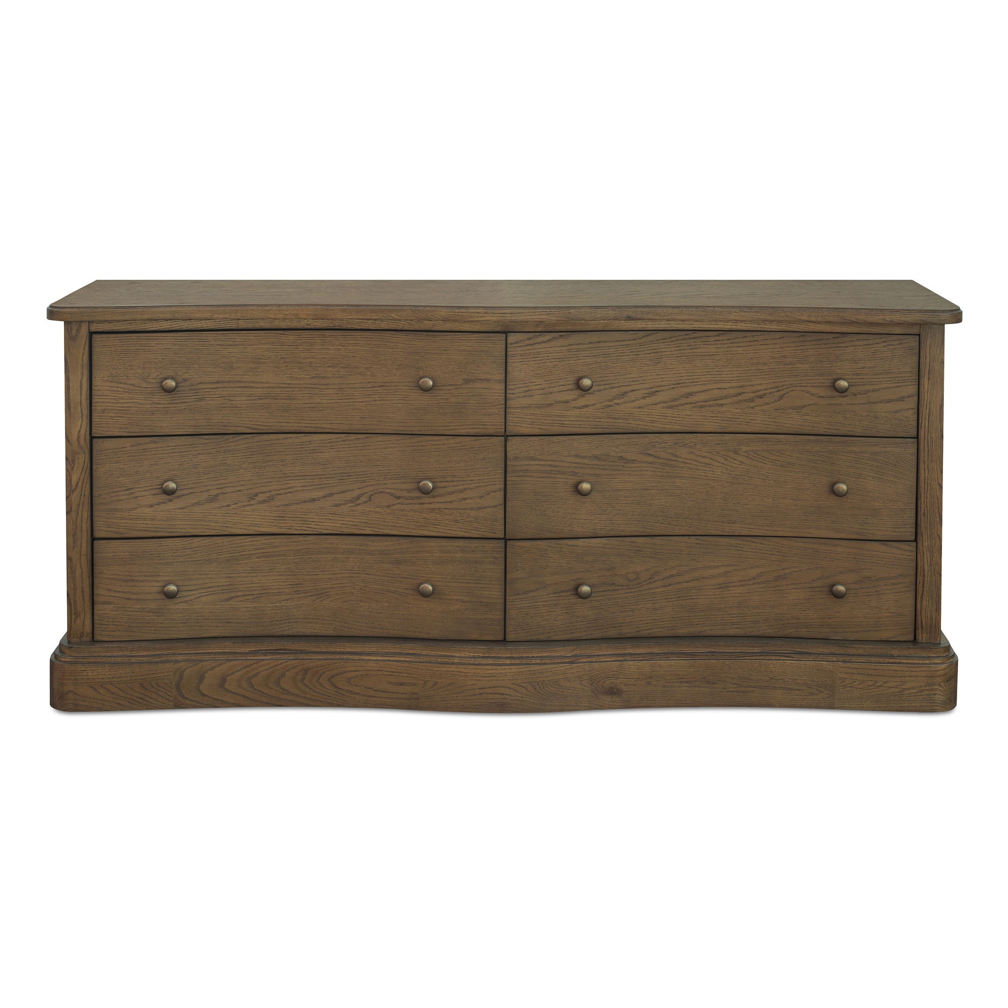 Clarence 6 Drawer Dresser Warm Brown, by Moe's Home, 72" width x 32" height x 18" depth View 1
