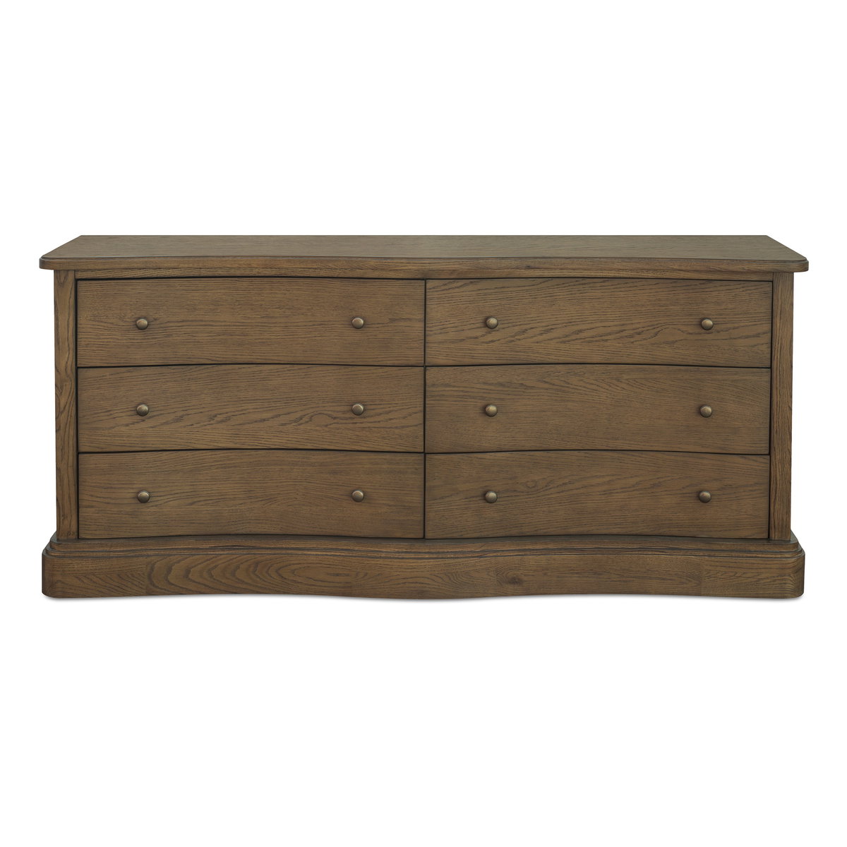 Clarence 6 Drawer Dresser Warm Brown, by Moe's Home, 72" width x 32" height x 18" depth View 1