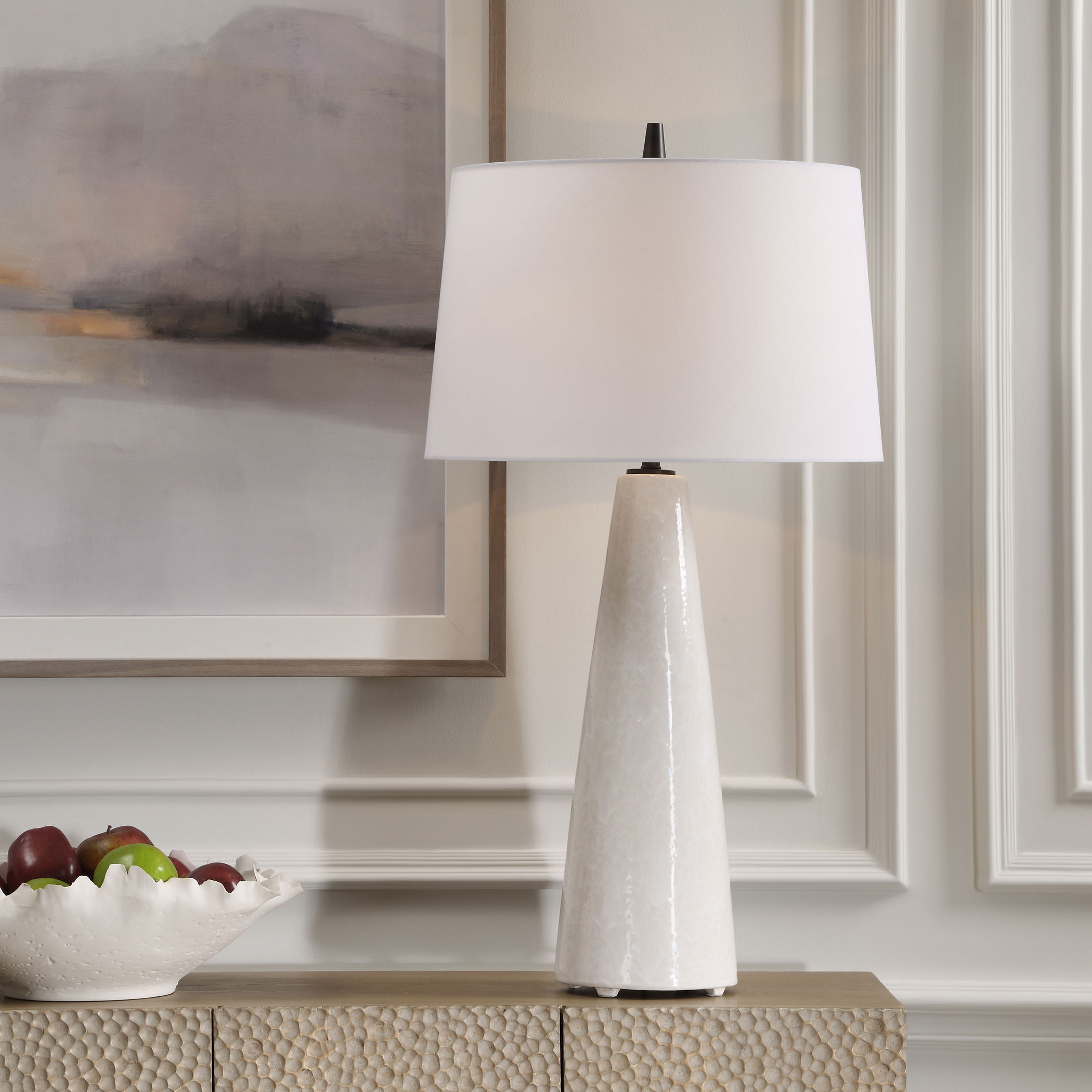 Loire Ivory Glaze Table Lamp large image 