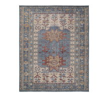 Online Designer Living Room Arlet Hand-Knotted Wool Rug, 9' x 12', Steel Blue Multi