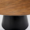 Mitchell 63'L x 63'W Pedestal Dining Table | Med Brown Wood & Black Metal | Seats 6, by Mercana, 63" length x 63" width x 31" height thumbnail 4