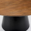 Mitchell Black Metal Pedestal Base with Brown Wood Top Dining Table 63.0L x 63.0W x 30.0H, by Mercana, 63" length x 63" width x 31" height thumbnail 4