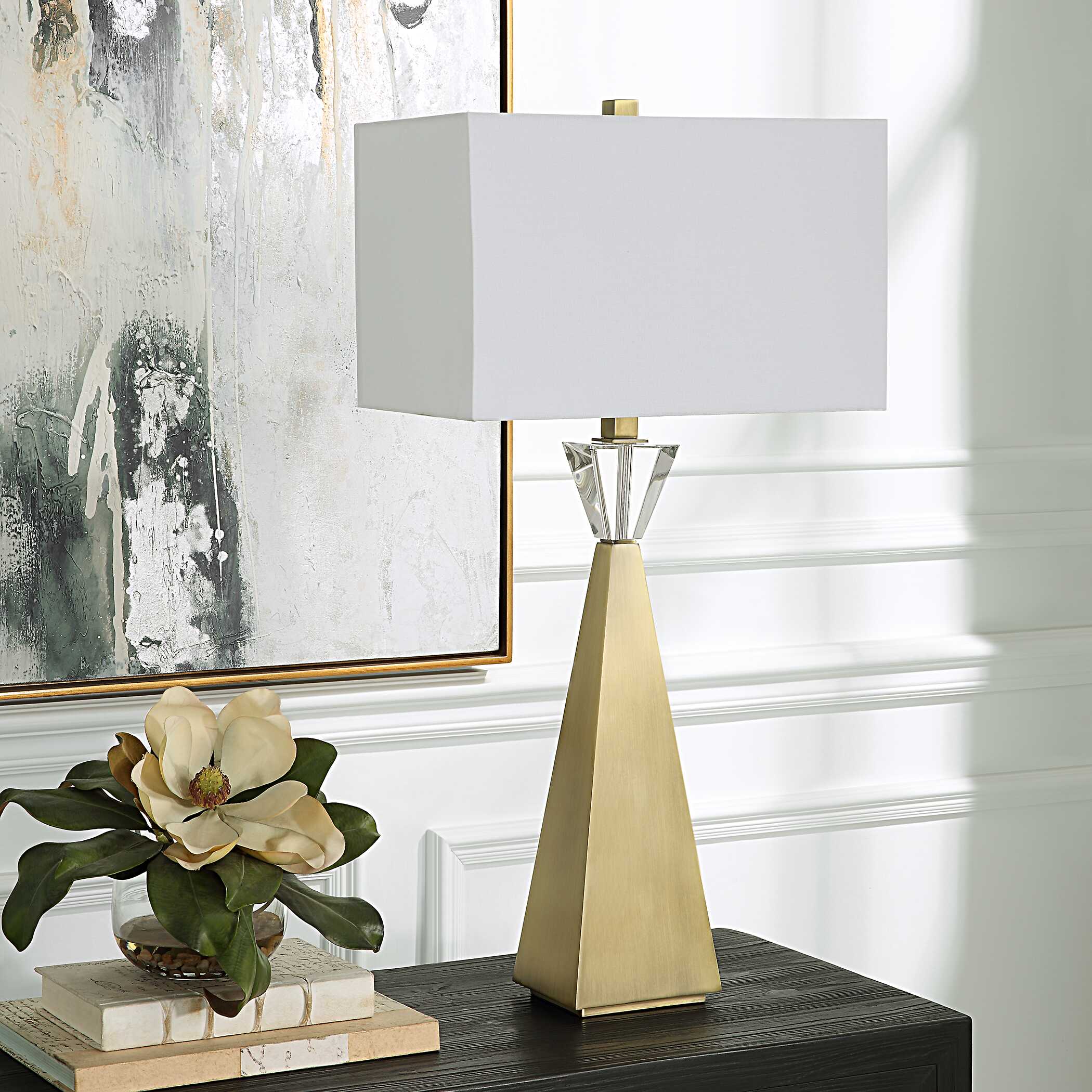 Arete Modern Brass Table Lamp large image 