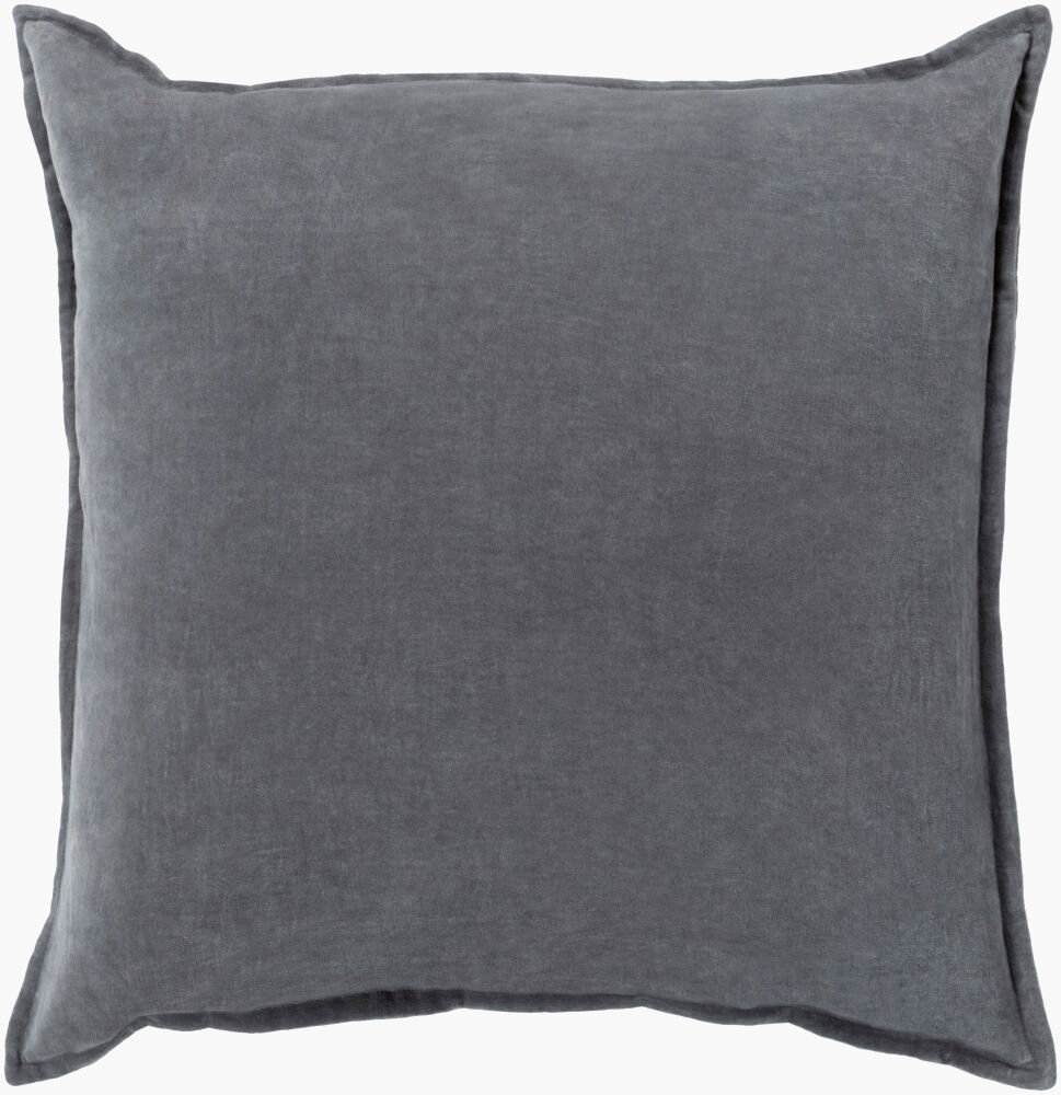 Cotton Velvet Lumbar Pillow Down, Decorative Pillow by Surya, 13" length x 19" width