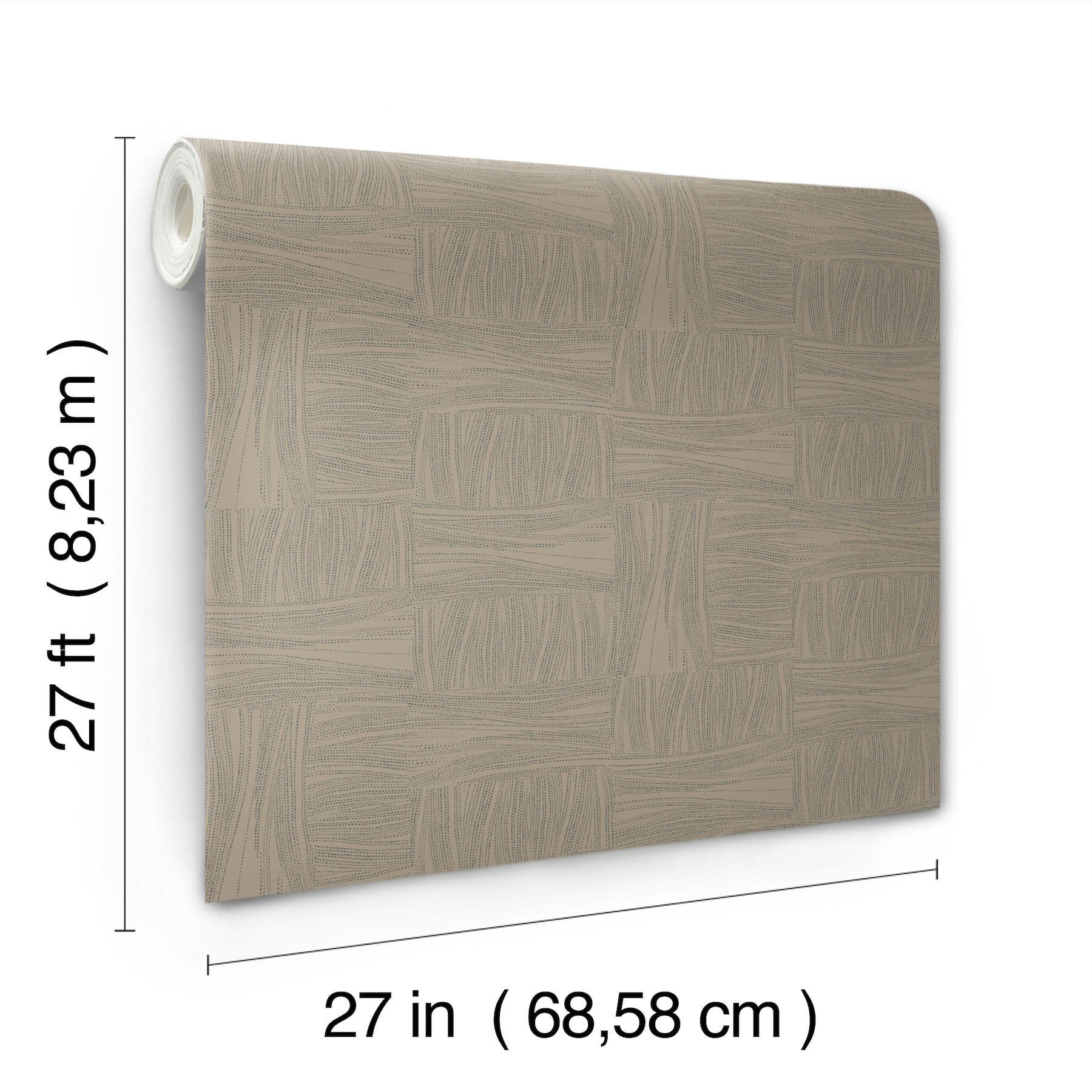 Wicker Dot Mocha Wallpaper, by York Wall, 27' length x 2'3" width x 0.02" depth View 9