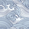 Asian Waves Blue Peel & Stick Wallpaper, by York Wall, 18'10.8" length x 1'6" width x 0.02" depth thumbnail