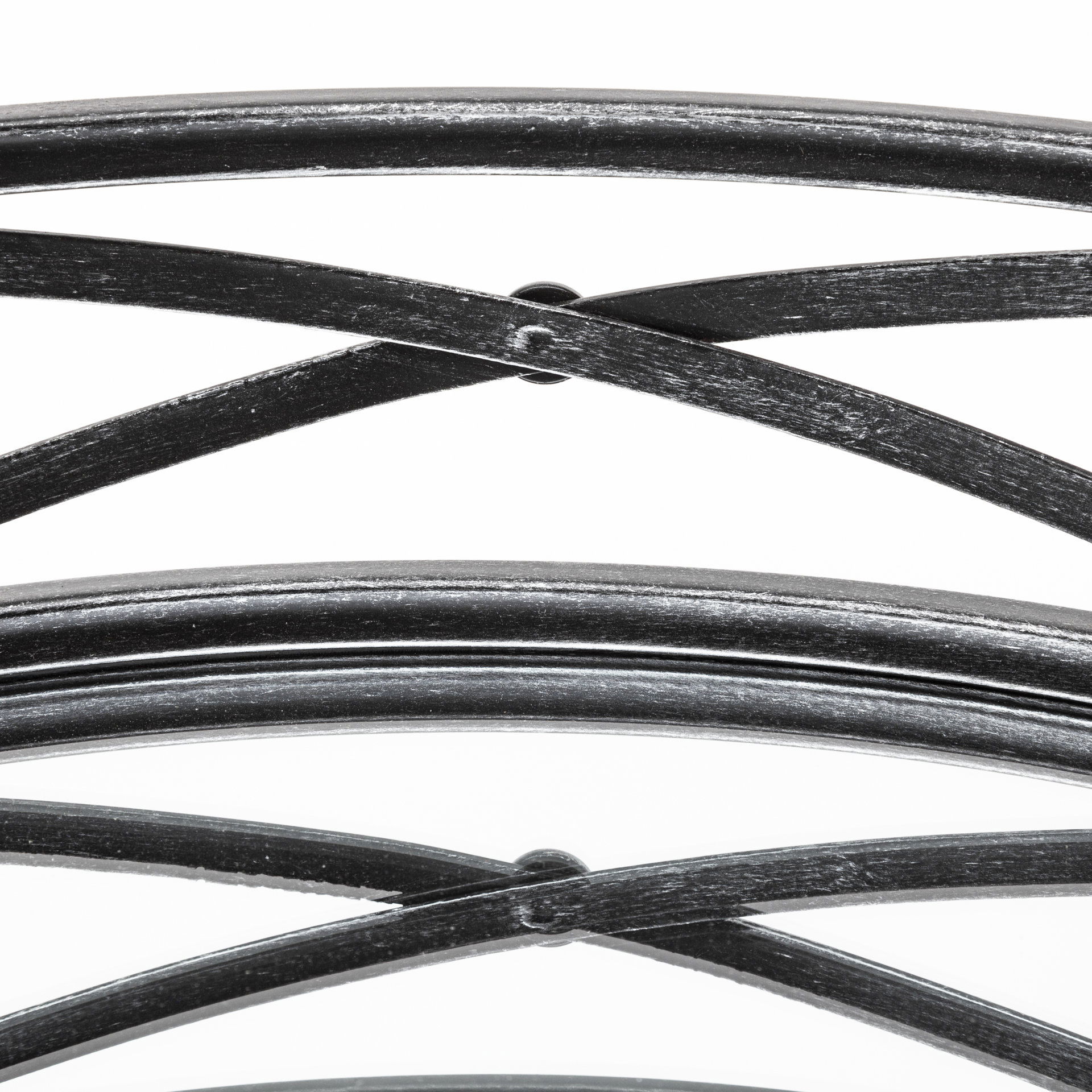 Piers (Set of 2) Black Metal Mirrored Round Trays, Decorative Tray by Mercana, 22" length x 22.05" width x 4.13" height View 6