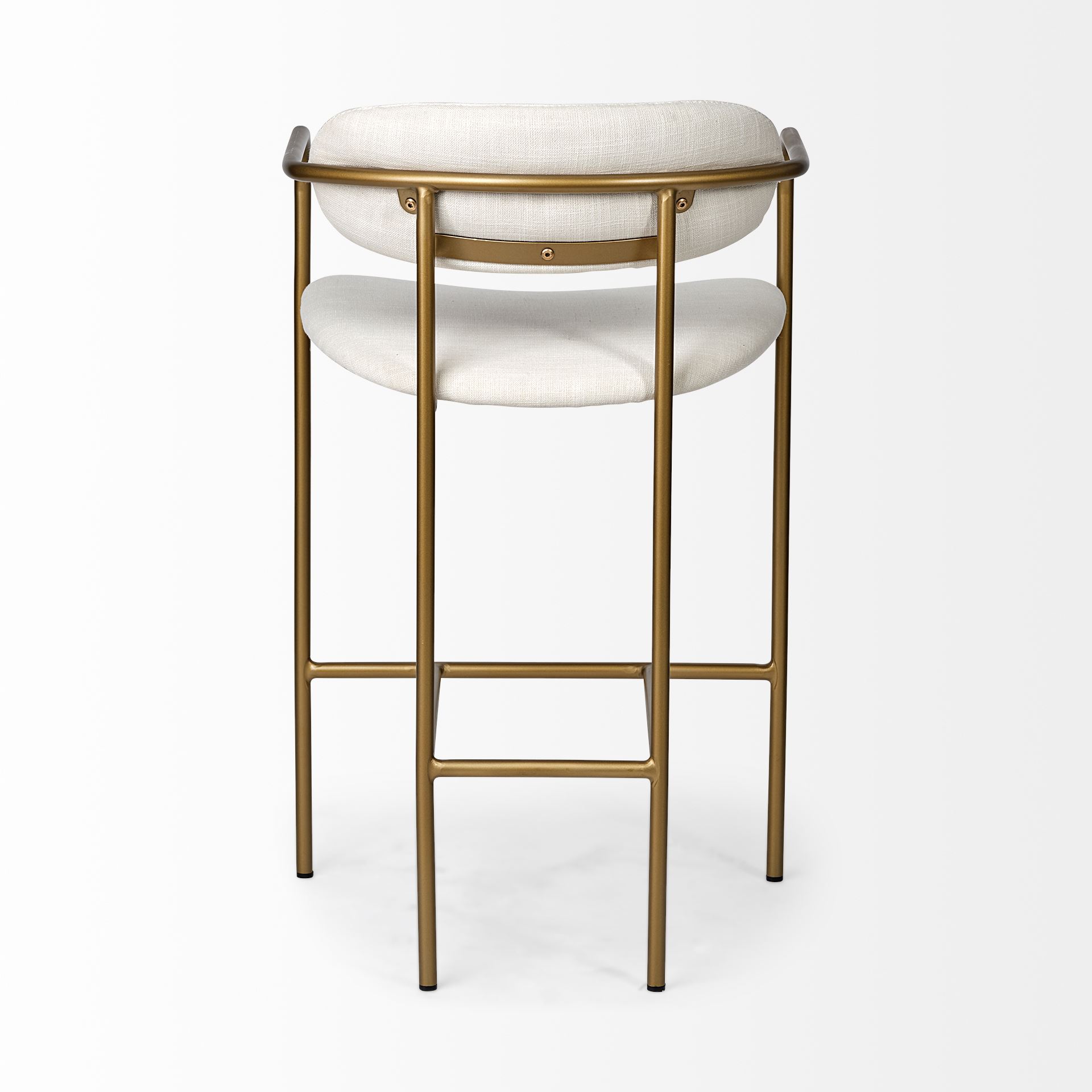 Parker  Cream Fabric Seat Gold Metal Counter Stool large image 