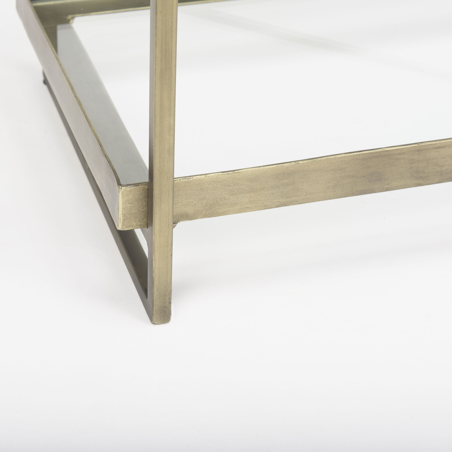 Trey  Gold Metal with Glass Console Table large image 
