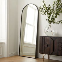 Online Designer Bedroom Metal Frame Arched Floor Mirror, Dark Bronze