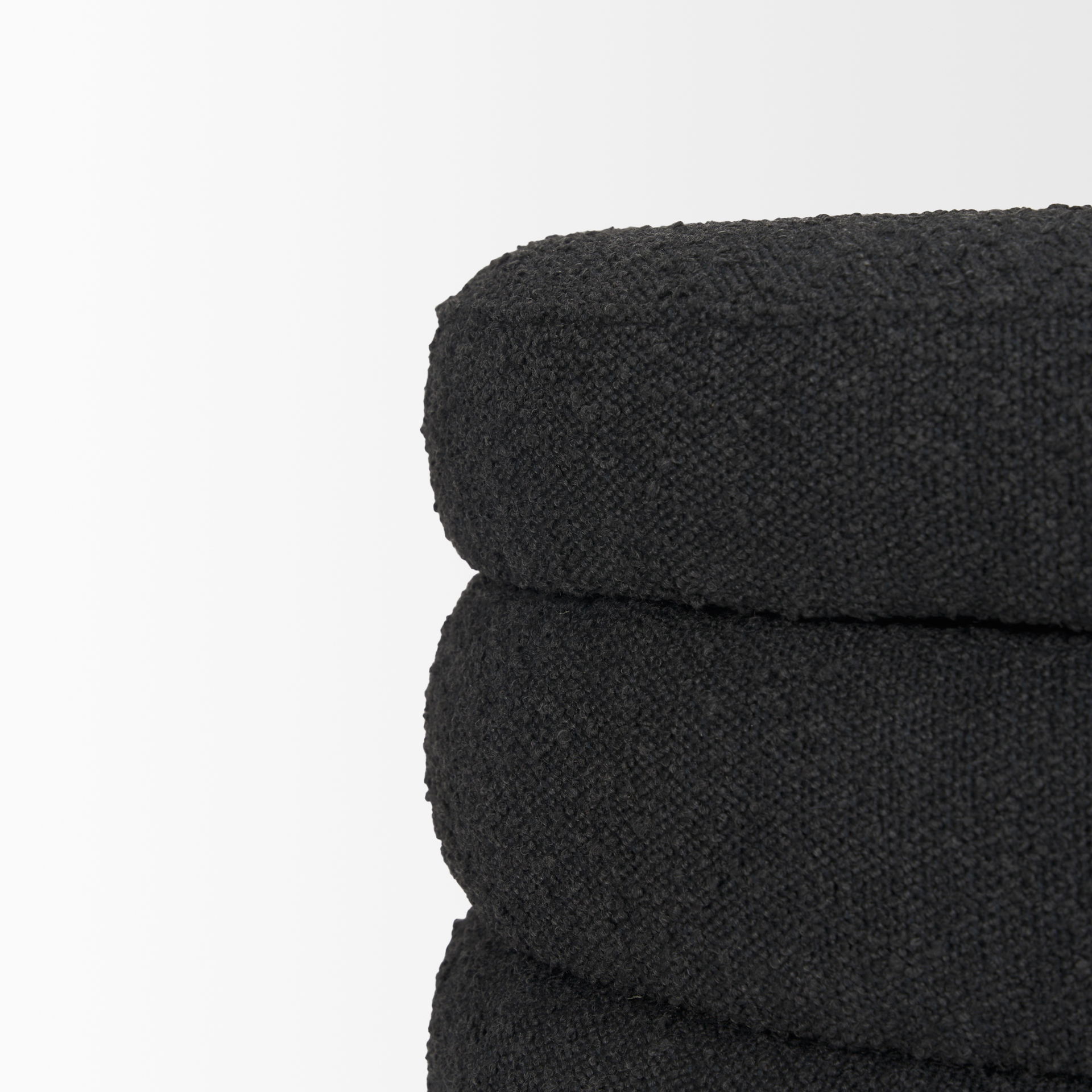 Elise Black Boucle Upholstered Storage Ottoman large image 