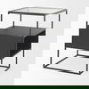 Samson  Side Table Matte Black Metal and Glass thumbnail 5