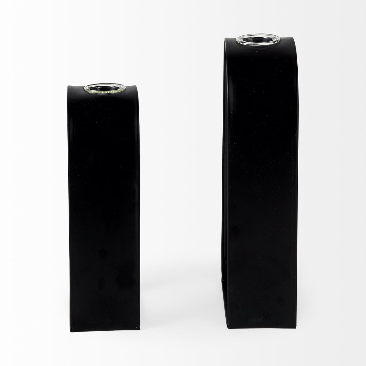 Boyer  Black Metal with Glass Set of Two Test Tube Decorative Objects, by Mercana, 5.12" length x 2.96" width x 12.01" height View 4