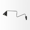 Cobalt 6L x 32W Black Metal Cone Shaped Swivel Wall Sconce thumbnail 2